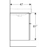 Тумба с раковиной GEBERIT SMYLE SQUARE 500.229.01.1+500,352.JR.1 пекан